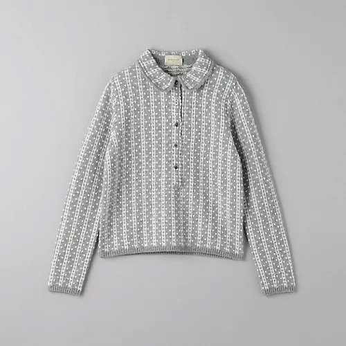 【ユナイテッドアローズ/UNITED ARROWS】のドット ジャカード ポロ ニット 人気、トレンドファッション・服の通販 founy(ファニー) 　ファッション　Fashion　レディースファッション　WOMEN　トップス・カットソー　Tops/Tshirt　ニット　Knit Tops　アクリル　Acrylic　コンパクト　Compact　シンプル　Simple　ジャカード　Jacquard　ストライプ　Stripe　ドット　Dot　ボトム　Bottom　ロング　Long　ワイド　Wide　おすすめ　Recommend　 other-1|ID: prp329100004188677 ipo3291000000029019596