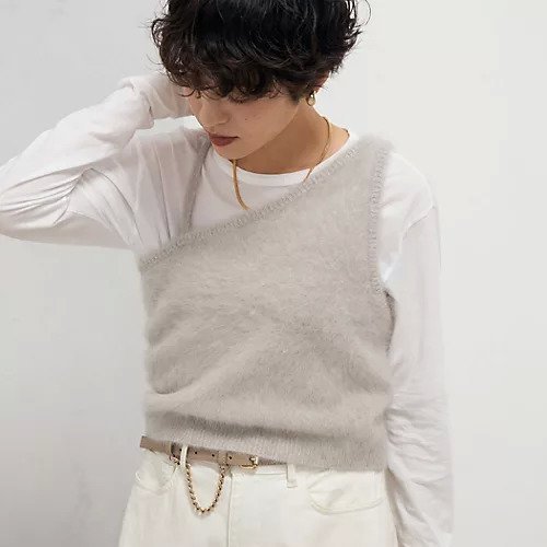 【リエミラー/Rie Miller】のアシメトリーニットビスチェ 人気、トレンドファッション・服の通販 founy(ファニー) 　ファッション　Fashion　レディースファッション　WOMEN　トップス・カットソー　Tops/Tshirt　ニット　Knit Tops　ビスチェ　Bustier　2024年　2024　2024-2025秋冬・A/W　Aw/Autumn/Winter/Fw/Fall/2024-2025　おすすめ　Recommend　アシメトリー　Asymmetry　防寒　Cold Protection　 other-1|ID: prp329100004197409 ipo3291000000029077111