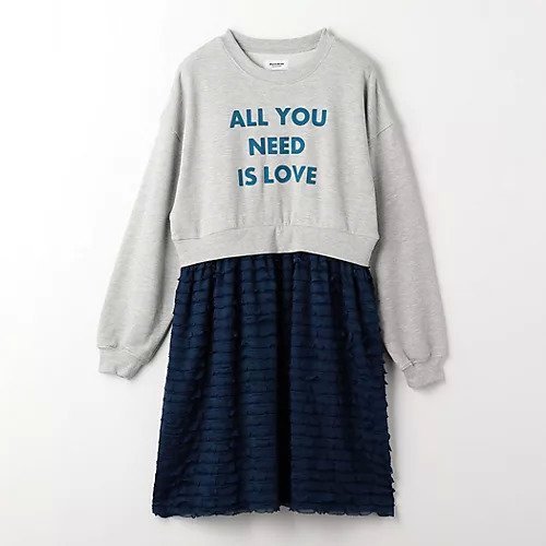 【グリーンレーベルリラクシング/green label relaxing / UNITED ARROWS / KIDS】のTJ フロッキープリント ドッキングワンピース / キッズ 140cm-160cm インテリア・キッズ・メンズ・レディースファッション・服の通販 founy(ファニー) 　ファッション　Fashion　キッズファッション　KIDS　ワンピース　Dress/Kids　トレーナー　Trainer　ドッキング　Docking　フリル　Frills　別注　Special Order　MD.GRAY|ID: prp329100004197782 ipo3291000000029078644