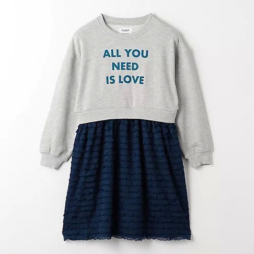 【グリーンレーベルリラクシング/green label relaxing / UNITED ARROWS / KIDS】のTJ フロッキープリント ドッキングワンピース / キッズ 100cm-130cm インテリア・キッズ・メンズ・レディースファッション・服の通販 founy(ファニー) 　ファッション　Fashion　キッズファッション　KIDS　ワンピース　Dress/Kids　トレーナー　Trainer　ドッキング　Docking　フリル　Frills　別注　Special Order　MD.GRAY|ID: prp329100004197783 ipo3291000000029078649