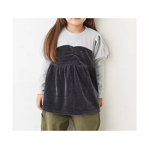 【ザ ショップ ティーケー/THE SHOP TK / KIDS】の【100-150】カットモールドッキングプルオーバー/お家で洗える インテリア・キッズ・メンズ・レディースファッション・服の通販 founy(ファニー) 　ファッション　Fashion　キッズファッション　KIDS　トップス・カットソー　Tops/Tees/Kids　おすすめ　Recommend　コンビ　Combination　スリーブ　Sleeve　チュニック　Tunic　ドッキング　Docking　洗える　Washable　チャコールグレー|ID: prp329100004197805 ipo3291000000029193956