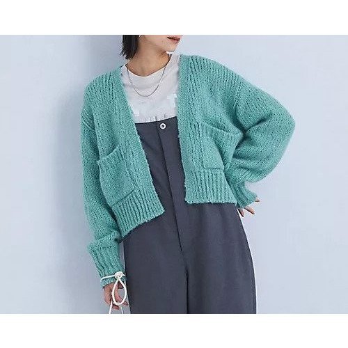 【グリーンレーベル リラクシング / ユナイテッドアローズ/green label relaxing / UNITED ARROWS】の【別注】ポケット ニット カーディガン インテリア・キッズ・メンズ・レディースファッション・服の通販 founy(ファニー) 　ファッション　Fashion　レディースファッション　WOMEN　トップス・カットソー　Tops/Tshirt　ニット　Knit Tops　カーディガン　Cardigans　秋　Autumn/Fall　カットソー　Cut And Sew　カーディガン　Cardigan　クロップド　Cropped　ターコイズ　Turquoise　バランス　Balance　フランス　France　ポケット　Pocket　別注　Special Order　モヘヤ　Mohair　冬　Winter　おすすめ　Recommend　TURQUOISE|ID: prp329100004199349 ipo3291000000029093184