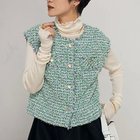 【ノーリーズ/NOLLEY'S】の《セットアップ対応》カラーツイードショートジレ 人気、トレンドファッション・服の通販 founy(ファニー) ファッション Fashion レディースファッション WOMEN アウター Coat Outerwear トップス・カットソー Tops/Tshirt ベスト/ジレ Gilets/Vests 2024年 2024 2024-2025秋冬・A/W Aw/Autumn/Winter/Fw/Fall/2024-2025 セットアップ Set Up タイトスカート Tight Skirt タートルネック Turtleneck ツイード Tweed デニム Denim エレガント 上品 Elegant 年末年始 The Year-End And New Year Holidays thumbnail グリーン系その他|ID: prp329100004199360 ipo3291000000029093221