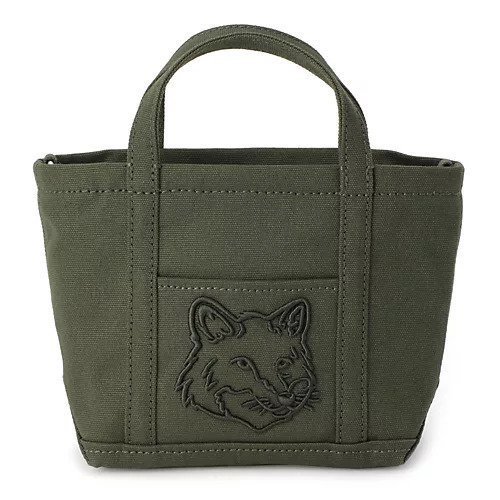 【メゾン キツネ/MAISON KITSUNE】のFOX HEAD MINI TOTE インテリア・キッズ・メンズ・レディースファッション・服の通販 founy(ファニー) 　ファッション　Fashion　レディースファッション　WOMEN　バッグ　Bag　2024年　2024　2024-2025秋冬・A/W　Aw/Autumn/Winter/Fw/Fall/2024-2025　コンパクト　Compact　フォックス　Fox　フロント　Front　ポケット　Pocket　モダン　Modern　RANGER GREEN|ID: prp329100004199411 ipo3291000000029093451