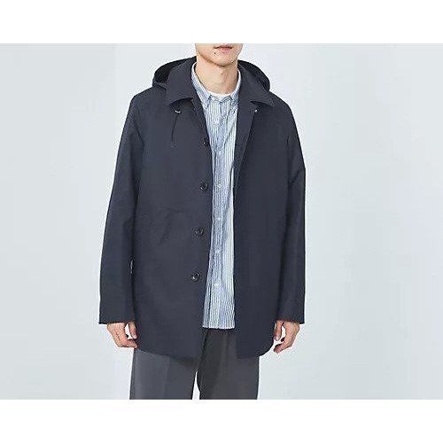 【グリーンレーベルリラクシング/green label relaxing / UNITED ARROWS / MEN】のTAION フード バルカラーコート -撥水- インテリア・キッズ・メンズ・レディースファッション・服の通販 founy(ファニー) 　ファッション　Fashion　メンズファッション　MEN　カーゴパンツ　Cargo Pants　ジャケット　Jacket　タートルネック　Turtleneck　ダウン　Down　デニム　Denim　ドッキング　Docking　ベスト　Vest　ミドル　Middle　ライナー　Liner　おすすめ　Recommend　NAVY|ID: prp329100004199596 ipo3291000000029094183