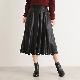 【ローラアシュレイ/LAURA ASHLEY】の【レザー調/ウエストゴム】裾パンチング スカート 人気、トレンドファッション・服の通販 founy(ファニー) ファッション Fashion レディースファッション WOMEN スカート Skirt スマート Smart フェイクレザー Faux Leather ポケット Pocket 軽量 Lightweight |ID:prp329100004201110