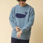 【ノーリーズ グッドマン/NOLLEY'S goodman / MEN】のクジラインターシャ クルーネックニット 人気、トレンドファッション・服の通販 founy(ファニー) ファッション Fashion メンズファッション MEN おすすめ Recommend ギフト プレゼント Gift Present シンプル Simple デニム Denim フロント Front ミドル Middle 冬 Winter 定番 Standard thumbnail ブルー|ID: prp329100004201168 ipo3291000000029105980