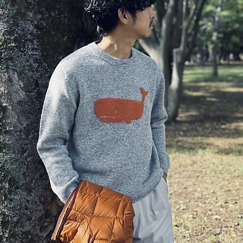 【ノーリーズ グッドマン/NOLLEY'S goodman / MEN】のクジラインターシャ クルーネックニット 24AW インテリア・キッズ・メンズ・レディースファッション・服の通販 founy(ファニー) https://founy.com/ ファッション Fashion メンズファッション MEN 2024年 2024 2024-2025秋冬・A/W Aw/Autumn/Winter/Fw/Fall/2024-2025 おすすめ Recommend ギフト プレゼント Gift Present シンプル Simple デニム Denim フロント Front ミドル Middle 冬 Winter 定番 Standard |ID: prp329100004201168 ipo3291000000029581326