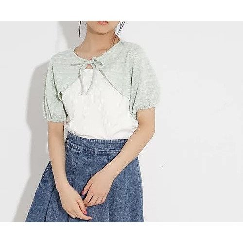 【ピンク ラテ/PINK-latte / KIDS】のボレロドッキング風カットソー 人気、トレンドファッション・服の通販 founy(ファニー) 　ファッション　Fashion　キッズファッション　KIDS　トップス・カットソー　Tops/Tees/Kids　おすすめ　Recommend　カットソー　Cut And Sew　カーゴパンツ　Cargo Pants　ドッキング　Docking　プリーツ　Pleats　ボレロ　Bolero　 other-1|ID: prp329100004201184 ipo3291000000029383277