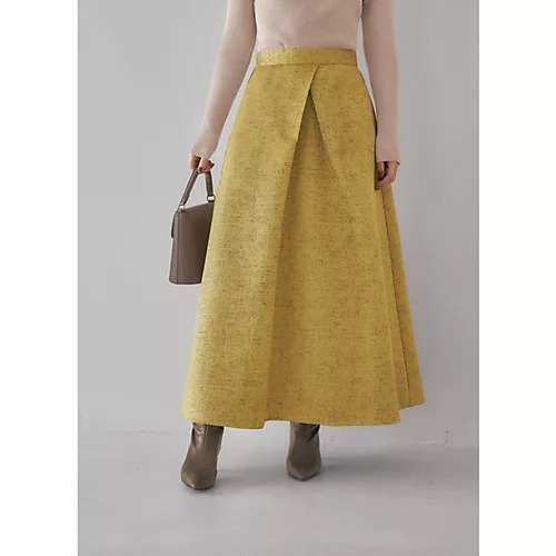 【スタイルデリ/STYLE DELI】の【LUXE】微光沢ジャガードマキシ丈タックスカート/95cm インテリア・キッズ・メンズ・レディースファッション・服の通販 founy(ファニー) 　ファッション　Fashion　レディースファッション　WOMEN　スカート　Skirt　カモフラージュ　Camouflage　シンプル　Simple　スニーカー　Sneakers　ダウン　Down　パーカー　Hoodie　フォルム　Form　夏　Summer　イエロー|ID: prp329100004204080 ipo3291000000030965483