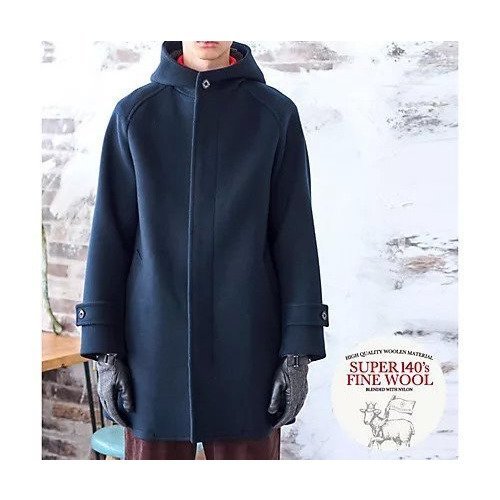 【ドレステリア/DRESSTERIOR / MEN】のSuper140 s ウールフーデットコート 人気、トレンドファッション・服の通販 founy(ファニー) 　ファッション　Fashion　メンズファッション　MEN　インナー　Inner　カッティング　Cutting　スマート　Smart　スリーブ　Sleeve　トレンド　Trend　定番　Standard　フロント　Front　ポケット　Pocket　メルトン　Melton　モダン　Modern　エレガント 上品　Elegant　 other-1|ID: prp329100004205608 ipo3291000000030450887