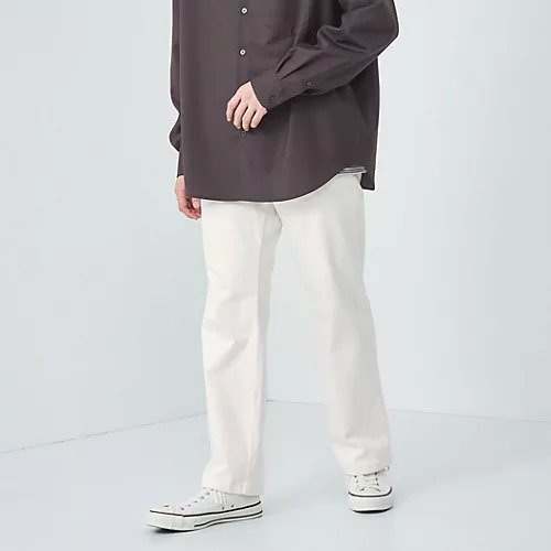 【グリーンレーベルリラクシング/green label relaxing / UNITED ARROWS / MEN】のパイプドステム デニム スラックス パンツ インテリア・キッズ・メンズ・レディースファッション・服の通販 founy(ファニー) 　ファッション　Fashion　メンズファッション　MEN　ボトムス　Bottoms/Men　ストレート　Straight　スラックス　Slacks　デニム　Denim　定番　Standard　パターン　Pattern　ブリーチ　Bleach　プリーツ　Pleats　おすすめ　Recommend　日本製　Made In Japan　エレガント 上品　Elegant　WHITE|ID: prp329100004207319 ipo3291000000029154394