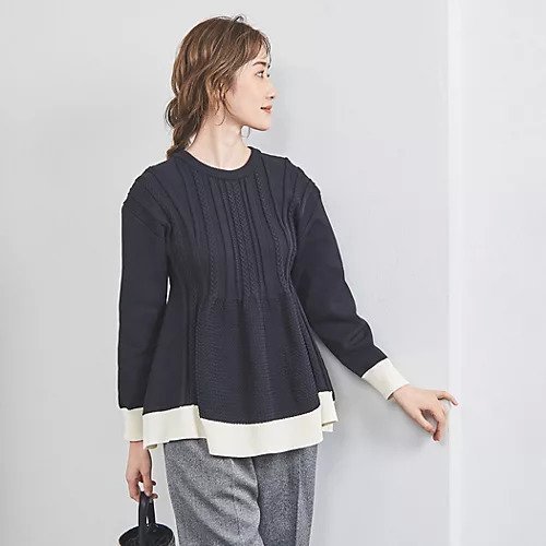 【ユナイテッドアローズ/UNITED ARROWS】のケーブル ペプラム ロングスリーブ ニット 人気、トレンドファッション・服の通販 founy(ファニー) 　ファッション　Fashion　レディースファッション　WOMEN　トップス・カットソー　Tops/Tshirt　ニット　Knit Tops　スリーブ　Sleeve　ペプラム　Peplum　リラックス　Relax　ロング　Long　ワイド　Wide　おすすめ　Recommend　 other-1|ID: prp329100004210273 ipo3291000000029192335