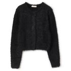 【アモーメント/AMOMENTO】のSHAGGY KNIT CARDIGAN BLACK|ID:prp329100004210277