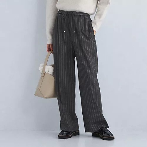 【グリーンレーベル リラクシング / ユナイテッドアローズ/green label relaxing / UNITED ARROWS】のラメ ストライプ ドロスト パンツ インテリア・キッズ・メンズ・レディースファッション・服の通販 founy(ファニー) 　ファッション　Fashion　レディースファッション　WOMEN　パンツ　Pants　秋　Autumn/Fall　カットソー　Cut And Sew　クール　Cool　スウェット　Sweat　ストライプ　Stripe　センター　Center　ベーシック　Basic　リラックス　Relax　おすすめ　Recommend　エレガント 上品　Elegant　ビジネス 仕事 通勤　Business　DK.GRAY|ID: prp329100004211805 ipo3291000000029205796