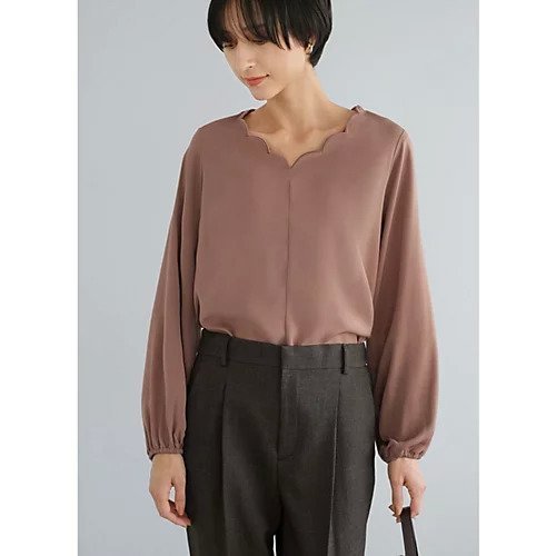 【スタイルデリ/STYLE DELI】のスカラップネックブラウス インテリア・キッズ・メンズ・レディースファッション・服の通販 founy(ファニー) 　ファッション　Fashion　レディースファッション　WOMEN　トップス・カットソー　Tops/Tshirt　シャツ/ブラウス　Shirts/Blouses　オレンジ　Orange　春　Spring　サロペット　Overalls　ジャケット　Jacket　スカラップ　Scalloped　デコルテ　Decolletage　定番　Standard　フォルム　Form　フォーマル　Formal　ポケット　Pocket　A/W・秋冬　Aw・Autumn/Winter・Fw・Fall-Winter　S/S・春夏　Ss・Spring/Summer　夏　Summer　ダークアプリコット|ID: prp329100004214041 ipo3291000000029225391