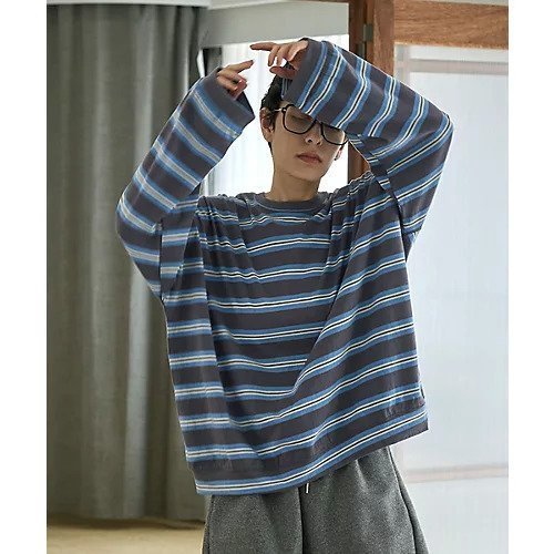 【マージュール/marjour】のOVER SIZE BORDER TEE 人気、トレンドファッション・服の通販 founy(ファニー) 　ファッション　Fashion　レディースファッション　Fashion for Women　インナー　Innerwear　カーディガン　Cardigan, Knitwear　ジャケット　Jacket, Outerwear　ストレッチ　Stretch, Stretchy Fabric　デニム　Denim, Jeans Material　ボトム　Bottoms, Lower Wear　ボーダー　Border, Stripe　夏　Summer　other-2|ID: prp329100004216153 ipo3291000000035589671