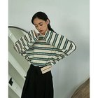 【マージュール/marjour】のOVER SIZE BORDER TEE GREEN|ID: prp329100004216153 ipo3291000000036290560