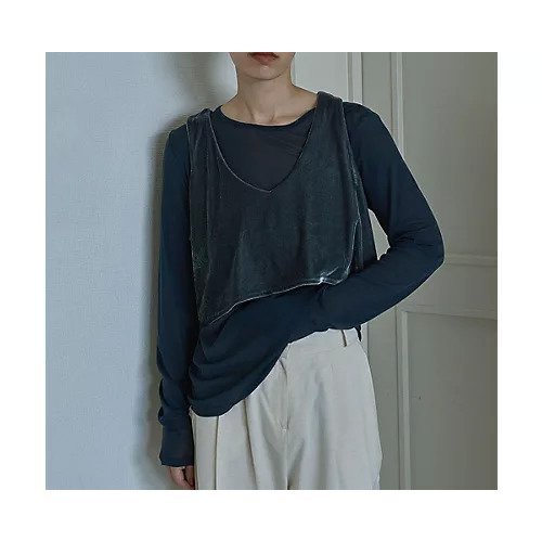 【マージュール/marjour】のVELOUR BUSTIER SET SHEER TEE 人気、トレンドファッション・服の通販 founy(ファニー) 　ファッション　Fashion　レディースファッション　WOMEN　トップス・カットソー　Tops/Tshirt　ベロア　Velour　ビスチェ　Bustier　インナー　Inner　カットソー　Cut And Sew　サロペット　Overalls　シアー　Sheer　ジャケット　Jacket　ストレッチ　Stretch　とろみ　Thickness　なめらか　Smooth　ベロア　Velor　半袖　Short Sleeve　 other-1|ID: prp329100004216158 ipo3291000000029242468