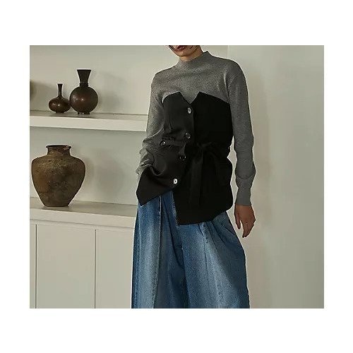 【マージュール/marjour】のLAYERED STYLE BUSTIER インテリア・キッズ・メンズ・レディースファッション・服の通販 founy(ファニー) 　ファッション　Fashion　レディースファッション　WOMEN　トップス・カットソー　Tops/Tshirt　ビスチェ　Bustier　インナー　Inner　カットソー　Cut And Sew　カーディガン　Cardigan　シンプル　Simple　ジャケット　Jacket　ジャージー　Jersey　スウェット　Sweat　ストレッチ　Stretch　スーツ　Suit　デニム　Denim　ビスチェ　Bustier　プリント　Print　リボン　Ribbon　リラックス　Relax　BLACK|ID: prp329100004216170 ipo3291000000029242532