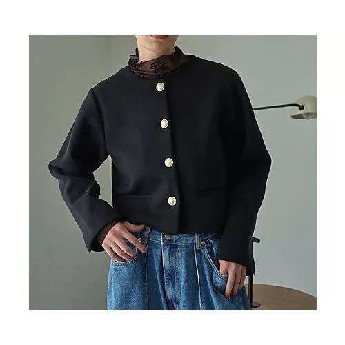 【マージュール/marjour】のBONDING GOLD BUTTON JACKET 人気、トレンドファッション・服の通販 founy(ファニー) 　ファッション　Fashion　レディースファッション　WOMEN　アウター　Coat Outerwear　ジャケット　Jackets　インナー　Inner　ジャケット　Jacket　ジャージー　Jersey　ストレッチ　Stretch　ダウン　Down　トレンド　Trend　なめらか　Smooth　ベスト　Vest　ボトム　Bottom　ロング　Long　ワイド　Wide　冬　Winter　おすすめ　Recommend　 other-1|ID: prp329100004216287 ipo3291000000029243042