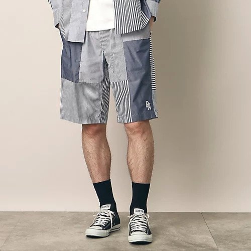 【デッサン/Dessin / MEN】のパッチワークハーフパンツ 人気、トレンドファッション・服の通販 founy(ファニー) 　ファッション　Fashion　メンズファッション　MEN　ボトムス　Bottoms/Men　ハーフ / ショートパンツ　Short Pants　おすすめ　Recommend　ストライプ　Stripe　セットアップ　Set Up　パッチワーク　Patchwork　ブルゾン　Blouson　ポケット　Pocket　無地　Plain Color　 other-1|ID: prp329100004216377 ipo3291000000029478926