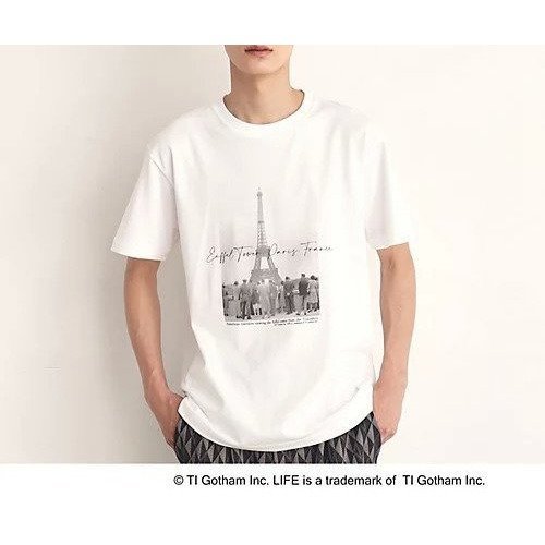 【ザ ショップ ティーケー/THE SHOP TK / MEN】の【GOOD ROCK SPEED LIFE PICTURE COLLECTION 別注】 Parisグラフィック半袖Tシャツ インテリア・キッズ・メンズ・レディースファッション・服の通販 founy(ファニー) 　ファッション　Fashion　メンズファッション　MEN　インナー　Inner　ヴィンテージ　Vintage　カーディガン　Cardigan　グラフィック　Graphic　シンプル　Simple　ジャケット　Jacket　スマート　Smart　雑誌　Magazine　別注　Special Order　半袖　Short Sleeve　モチーフ　Motif　モノトーン　Monotone　おすすめ　Recommend　オフホワイト|ID: prp329100004216382 ipo3291000000029279917