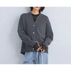 【グリーンレーベル リラクシング / ユナイテッドアローズ/green label relaxing / UNITED ARROWS】のW/AC パフニット Vネック カーディガン DK.GRAY|ID:prp329100004217490