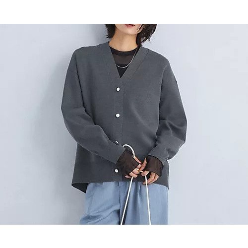 【グリーンレーベル リラクシング / ユナイテッドアローズ/green label relaxing / UNITED ARROWS】のW/AC パフニット Vネック カーディガン インテリア・キッズ・メンズ・レディースファッション・服の通販 founy(ファニー) 　ファッション　Fashion　レディースファッション　WOMEN　トップス・カットソー　Tops/Tshirt　ニット　Knit Tops　カーディガン　Cardigans　Vネック　V-Neck　アクセサリー　Accessories　オケージョン　Occasion　秋　Autumn/Fall　カーディガン　Cardigan　シンプル　Simple　ストレート　Straight　セットアップ　Set Up　パール　Pearl　フェミニン　Feminine　冬　Winter　おすすめ　Recommend　エレガント 上品　Elegant　ビジネス 仕事 通勤　Business　DK.GRAY|ID: prp329100004217490 ipo3291000000029253808