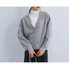 【グリーンレーベル リラクシング / ユナイテッドアローズ/green label relaxing / UNITED ARROWS】のウーリー ブークレ スナップ カーディガン LT.GRAY|ID:prp329100004217491