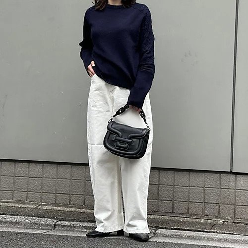 【イーバイエクラ/E by eclat】のRoom no.8 for E by eclat レース切り替えニット 人気、トレンドファッション・服の通販 founy(ファニー) 　ファッション　Fashion　レディースファッション　Fashion for Women　トップス・カットソー　Cut & Sew Tops　ニット　Knit Tops & Sweaters　コラボ　Collaboration, Collab　ヨーク　Yoke, Yoke Design　ラグジュアリー　Luxury, Elegant　レース　Lace, Lace Fabric　エレガント 上品　Elegant　人気　Popular, Best Seller　洗える　Machine Washable　other-3|ID: prp329100004222497 ipo3291000000031863178