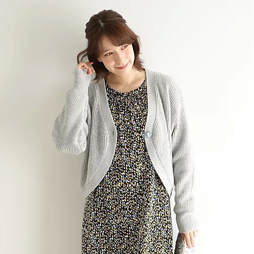 【ローラアシュレイ/LAURA ASHLEY】の【ウール混】ボレロカーディガン インテリア・キッズ・メンズ・レディースファッション・服の通販 founy(ファニー) 　ファッション　Fashion　レディースファッション　WOMEN　トップス・カットソー　Tops/Tshirt　カーディガン　Cardigans　カーディガン　Cardigan　スマート　Smart　ベーシック　Basic　ボレロ　Bolero　ライトグレー|ID: prp329100004222508 ipo3291000000029266979