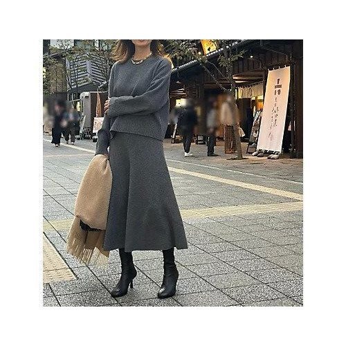 【イーバイエクラ/E by eclat】のraspail for E by eclat ニットフレアスカート 人気、トレンドファッション・服の通販 founy(ファニー) 　ファッション　Fashion　レディースファッション　Fashion for Women　スカート　Skirts　Aライン・フレアスカート　A-Line & Flared Skirts　おすすめ　Recommended / Our Picks　ジャケット　Jacket, Outerwear　フィット　Fit, Slim Fit　フォルム　Silhouette, Form　フレア　Flare, Flared　other-2|ID: prp329100004222522 ipo3291000000034955985