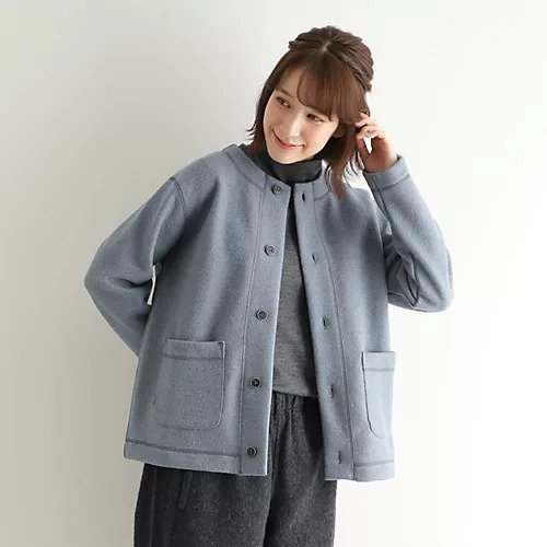 【ローラアシュレイホーム/LAURA ASHLEY HOME】の強縮ウール混ジャケット インテリア・キッズ・メンズ・レディースファッション・服の通販 founy(ファニー) 　ファッション　Fashion　レディースファッション　WOMEN　アウター　Coat Outerwear　ジャケット　Jackets　ジャケット　Jacket　スマート　Smart　ポケット　Pocket　グレー|ID: prp329100004222644 ipo3291000000029267501