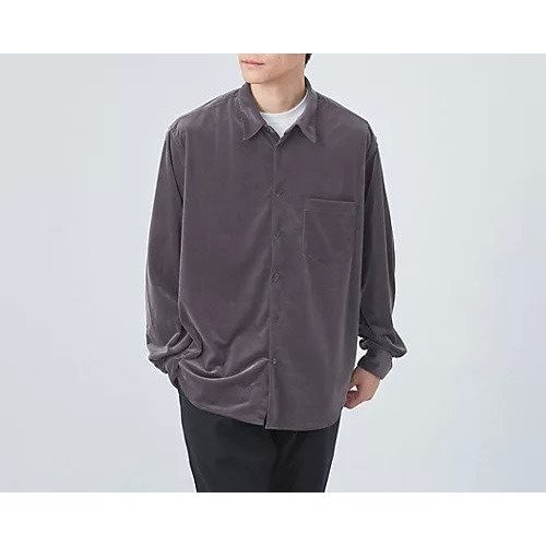 【グリーンレーベルリラクシング/green label relaxing / UNITED ARROWS / MEN】のドビー ベロア ジャストルーズ レギュラーカラー シャツ インテリア・キッズ・メンズ・レディースファッション・服の通販 founy(ファニー) 　ファッション　Fashion　メンズファッション　MEN　インナー　Inner　ストレート　Straight　スニーカー　Sneakers　デニム　Denim　トレンド　Trend　定番　Standard　バランス　Balance　ブルゾン　Blouson　ベロア　Velor　レギュラー　Regular　A/W・秋冬　Aw・Autumn/Winter・Fw・Fall-Winter　おすすめ　Recommend　エレガント 上品　Elegant　DK.GRAY|ID: prp329100004222718 ipo3291000000029309152