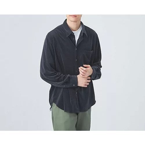 【グリーンレーベルリラクシング/green label relaxing / UNITED ARROWS / MEN】のドビー ベロア ジャストルーズ レギュラーカラー シャツ インテリア・キッズ・メンズ・レディースファッション・服の通販 founy(ファニー) 　ファッション　Fashion　メンズファッション　MEN　インナー　Inner　ストレート　Straight　スニーカー　Sneakers　デニム　Denim　トレンド　Trend　定番　Standard　バランス　Balance　ブルゾン　Blouson　ベロア　Velor　レギュラー　Regular　A/W・秋冬　Aw・Autumn/Winter・Fw・Fall-Winter　おすすめ　Recommend　エレガント 上品　Elegant　NAVY|ID: prp329100004222718 ipo3291000000029309153