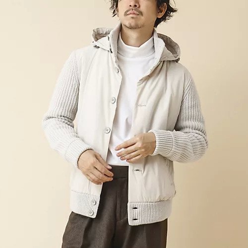 【ノーリーズ グッドマン/NOLLEY'S goodman / MEN】の【HERNO/ヘルノ】RESORT ハイブリッドパーカー インテリア・キッズ・メンズ・レディースファッション・服の通販 founy(ファニー) 　ファッション　Fashion　メンズファッション　MEN　イタリア　Italy　コレクション　Collection　コンビ　Combination　軽量　Lightweight　ストレッチ　Stretch　ダウン　Down　パーカー　Hoodie　ファブリック　Fabric　フロント　Front　ブルゾン　Blouson　ポケット　Pocket　ラグジュアリー　Luxury　エレガント 上品　Elegant　キナリ|ID: prp329100004222730 ipo3291000000029267868