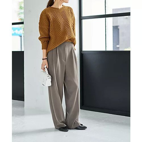 【スタイルデリ/STYLE DELI】のV字柄編みニットトップス 人気、トレンドファッション・服の通販 founy(ファニー) 　ファッション　Fashion　レディースファッション　Fashion for Women　トップス・カットソー　Cut & Sew Tops　ニット　Knit Tops & Sweaters　イエロー　Yellow　春　Spring　ギャザー　Gathered, Ruffled　ストレート　Straight, Straight Cut　人気　Popular, Best Seller　バランス　Balance, Style Balance　パープル　Purple, Violet　ポケット　Pocket, Pocket Detail　A/W・秋冬　Autumn/Winter　年末年始　Year-end and New Year Holidays　other-3|ID: prp329100004225343 ipo3291000000034504735