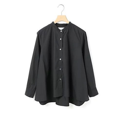 【ミディウミ/MidiUmi】のAラインバンドカラーシャツ インテリア・キッズ・メンズ・レディースファッション・服の通販 founy(ファニー) 　ファッション　Fashion　レディースファッション　Fashion for Women　トップス・カットソー　Cut & Sew Tops　シャツ・ブラウス・オフィスカジュアル　Elegant Blouses & Button-Ups　シンプル　Simple, Minimal　タイプライター　Typewriter Fabric, Crisp Cotton　今季　This Season, Current Season　定番　Standard, Basic Item　ネイビー|ID: prp329100004231018 ipo3291000000035915137