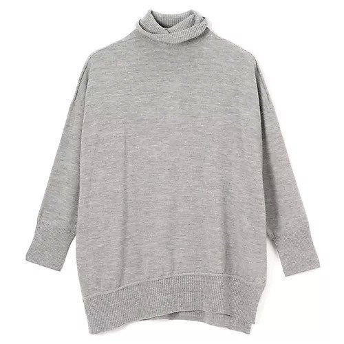 【パドカレ/pas de calais】の24AWエアリーウール インテリア・キッズ・メンズ・レディースファッション・服の通販 founy(ファニー) 　ファッション　Fashion　レディースファッション　Fashion for Women　2024年　2024　2024-2025秋冬・A/W　Autumn/Winter 2024–25 AW24–25　なめらか　Smooth, Silky Texture　スリット　Slit, Slit Detail　タートル　Turtleneck, Turtle Collar　軽量　Lightweight, Ultra Light　TOPグレー|ID: prp329100004231019 ipo3291000000035587736