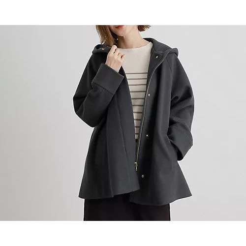 【グローブ/grove】のフーデットミドルコート インテリア・キッズ・メンズ・レディースファッション・服の通販 founy(ファニー) 　ファッション　Fashion　レディースファッション　WOMEN　アウター　Coat Outerwear　コート　Coats　シンプル　Simple　ジャージ　Jersey　スマート　Smart　スリーブ　Sleeve　ドット　Dot　定番　Standard　バランス　Balance　ポケット　Pocket　ミドル　Middle　メルトン　Melton　リラックス　Relax　ワイド　Wide　冬　Winter　2024年　2024　エレガント 上品　Elegant　2024-2025秋冬・A/W　Aw/Autumn/Winter/Fw/Fall/2024-2025　チャコールグレー|ID: prp329100004231070 ipo3291000000029319191