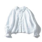 【トゥエルブクローゼット/12closet】の【石上美津江さんコラボ】【洗える】NEWフリルブラウス ホワイト|ID:prp329100004231964