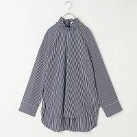 【マイ ウィークネス/MY WEAKNESS】の【ともさかりえさん着用】【洗える】Shaun Shirt/フリルネック プルオーバーシャツ 人気、トレンドファッション・服の通販 founy(ファニー) ファッション Fashion レディースファッション Fashion for Women トップス・カットソー Cut & Sew Tops シャツ・ブラウス・オフィスカジュアル Elegant Blouses & Button-Ups カジュアルプルオーバー・ニットトップス Pullovers & Knit Tops / Casual Pullovers スタイリッシュ Stylish, Fashionable スタンド Stand Collar, Upright Stand ストライプ Stripe, Striped Pattern フリル Frill, Ruffle 今季 This Season, Current Season 洗える Machine Washable |ID:prp329100004231965