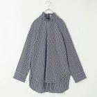 【マイ ウィークネス/MY WEAKNESS】の【ともさかりえさん着用】【洗える】Shaun Shirt/フリルネック プルオーバーシャツ ネイビーストライプ|ID: prp329100004231965 ipo3291000000036314047