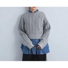 【グリーンレーベル リラクシング / ユナイテッドアローズ/green label relaxing / UNITED ARROWS】のハク ケーブル プルオーバー ニット -ウォッシャブル- MD.GRAY|ID:prp329100004231969