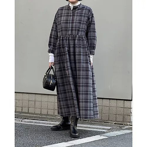 【トゥエルブクローゼット/12closet】の【コラボ】【洗える】チェックワンピース 人気、トレンドファッション・服の通販 founy(ファニー) 　ファッション　Fashion　レディースファッション　Fashion for Women　ワンピース　Dresses　コラボ　Collaboration, Collab　チェック　Check, Plaid, Tartan　ハイネック　High Neck, Mock Neck　ポケット　Pocket, Pocket Detail　春　Spring　洗える　Machine Washable　other-2|ID: prp329100004232020 ipo3291000000034941955