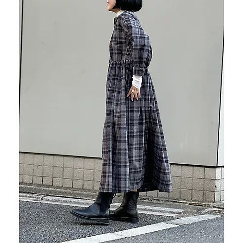 【トゥエルブクローゼット/12closet】の【コラボ】【洗える】チェックワンピース 人気、トレンドファッション・服の通販 founy(ファニー) 　ファッション　Fashion　レディースファッション　Fashion for Women　ワンピース　Dresses　コラボ　Collaboration, Collab　チェック　Check, Plaid, Tartan　ハイネック　High Neck, Mock Neck　ポケット　Pocket, Pocket Detail　春　Spring　洗える　Machine Washable　other-3|ID: prp329100004232020 ipo3291000000034941957