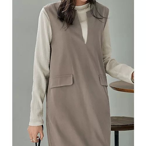 【スタイルデリ/STYLE DELI】のスリットネックジャンバースカート 人気、トレンドファッション・服の通販 founy(ファニー) 　ファッション　Fashion　レディースファッション　Fashion for Women　スカート　Skirts　インナー　Innerwear　春　Spring　シンプル　Simple, Minimal　スクエア　Square, Square Shape　スニーカー　Sneakers, Trainers　スリット　Slit, Slit Detail　スーツ　Suit, Formalwear　タートルネック　Turtleneck, High Neck　ツイル　Twist, Twisted Detail　ハイネック　High Neck, Mock Neck　フラップ　Flap, Flap Pocket　フロント　Front, Front Design　ポケット　Pocket, Pocket Detail　ループ　Loop, Loop Knit　A/W・秋冬　Autumn/Winter　夏　Summer　ビジネス 仕事 通勤　Business / Work / Commuting　other-2|ID: prp329100004233379 ipo3291000000034281544