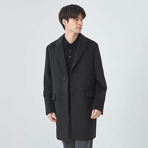 【グリーンレーベルリラクシング/green label relaxing / UNITED ARROWS / MEN】のS100 ビーバー チェスターコート インテリア・キッズ・メンズ・レディースファッション・服の通販 founy(ファニー) 　ファッション　Fashion　メンズファッション　MEN　インナー　Inner　セットアップ　Set Up　タートル　Turtle　ダブル　Double　チェスターコート　Chester Coat　チェック　Check　デニム　Denim　定番　Standard　ハイネック　High Neck　パターン　Pattern　フェイス　Face　無地　Plain Color　エレガント 上品　Elegant　ビジネス 仕事 通勤　Business　DK.GRAY|ID: prp329100004234597 ipo3291000000029350704