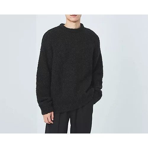 【グリーンレーベルリラクシング/green label relaxing / UNITED ARROWS / MEN】のフラッフィー ブークレ クルーネック ニット インテリア・キッズ・メンズ・レディースファッション・服の通販 founy(ファニー) 　ファッション　Fashion　メンズファッション　MEN　おすすめ　Recommend　イタリア　Italy　エアリー　Airy　シンプル　Simple　ループ　Loop　BLACK|ID: prp329100004237054 ipo3291000000029371571